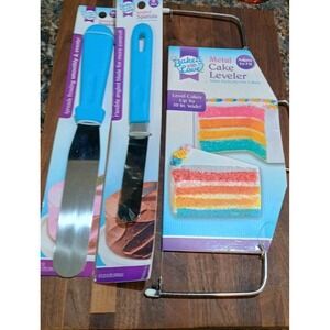 NEW BAKED WITH LOVE 9" ANGLED 10.5" STRAIGHT SPATULAS CAKE LEVELER